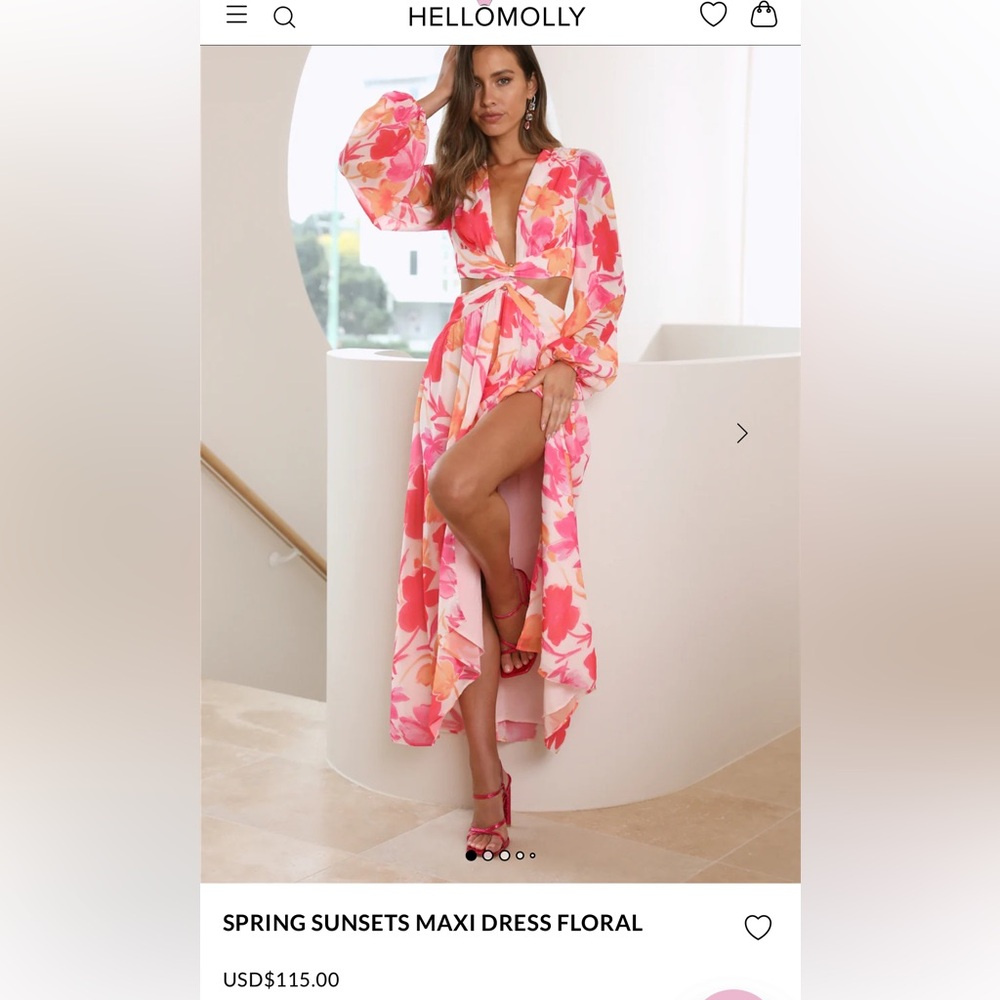Hello Molly Pink Floral Maxi Dress